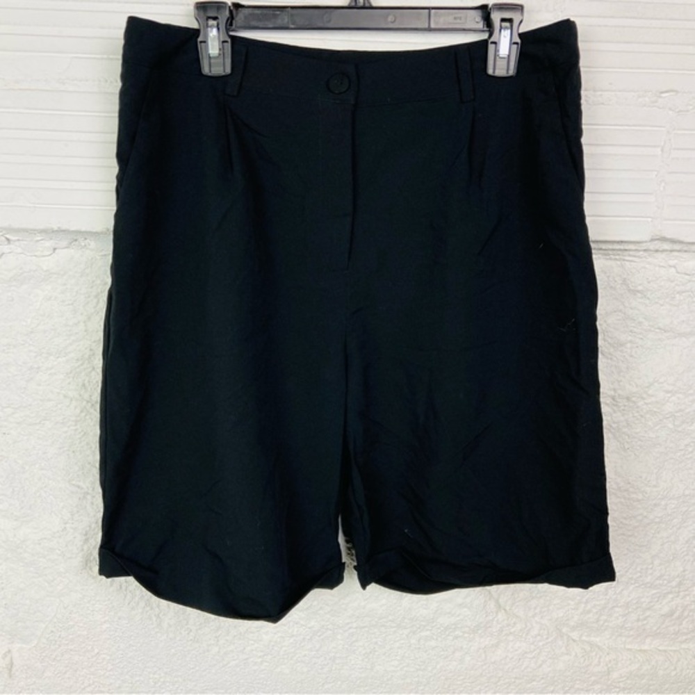 NWT Noracora Classic Black Women's pleated Bermuda Shorts size XL